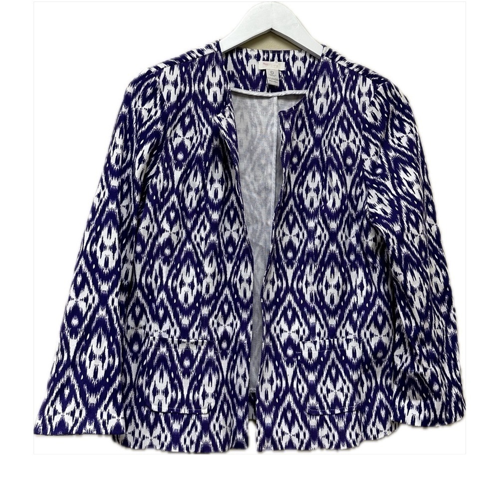 Chico’s Purple Tribal Blazer Size Small